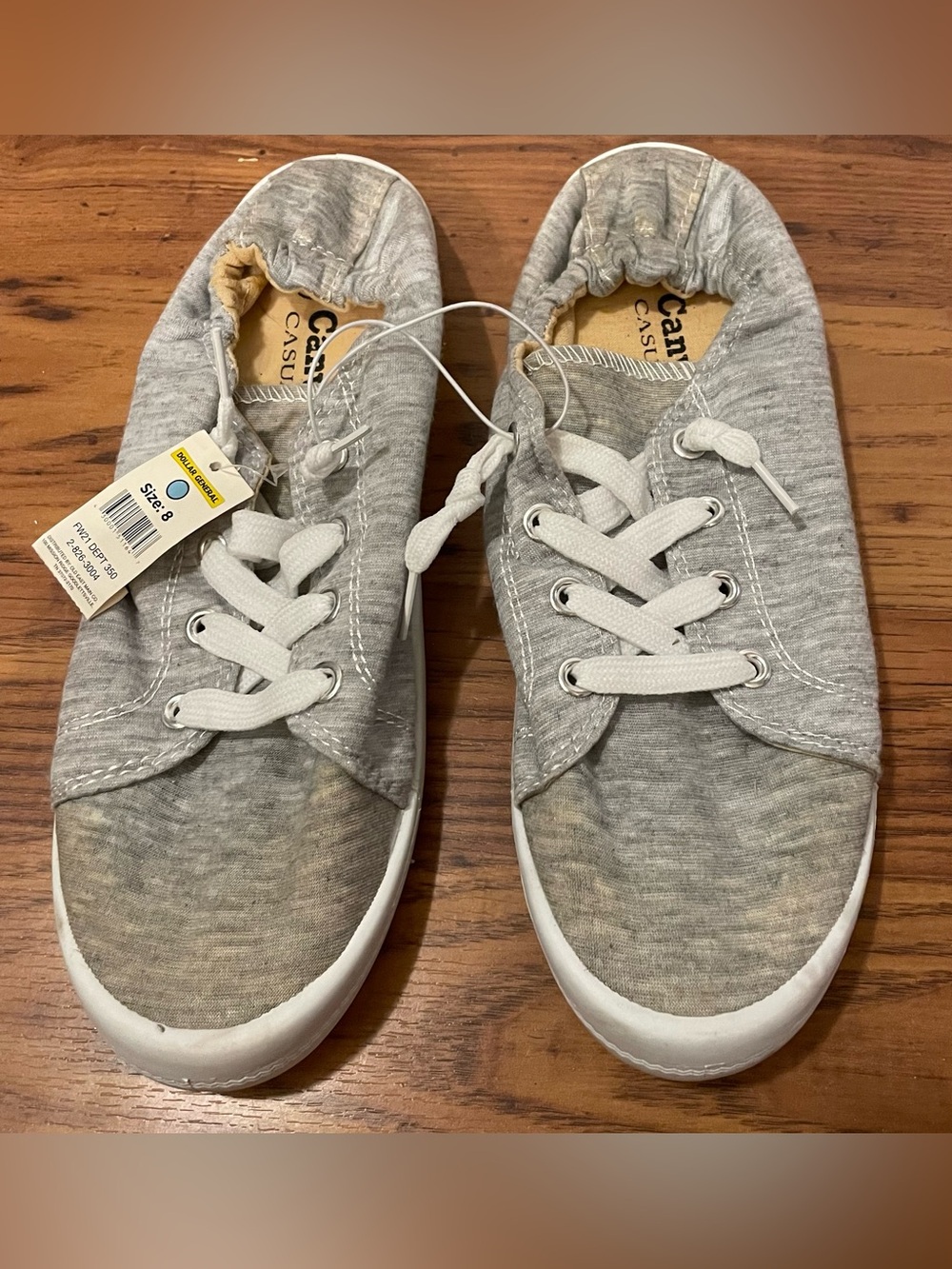 New C&C California Gray and White Slip-On Sneakers
